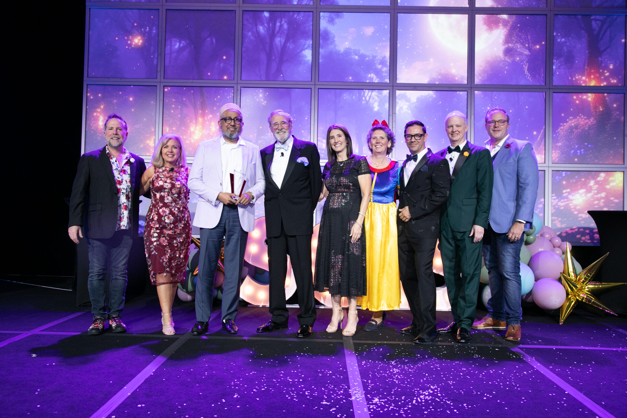 Photo of business woman accepting business award